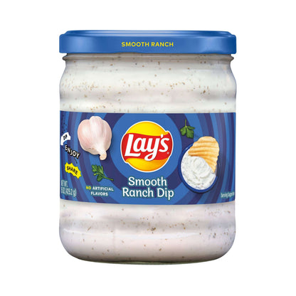 Lay's Smooth Ranch Dip Spread in a 15 Ounce Jar with Tangy Buttermilk Flavor