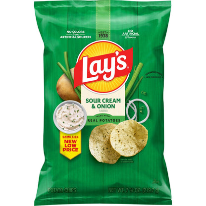 Lay's Potato Chips Salt & Vinegar Snack Chips, 7.75 Ounce Bag