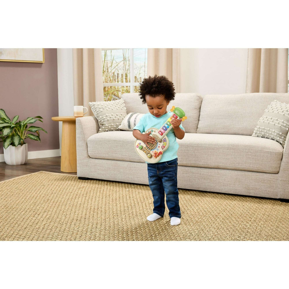 LeapFrog Strum & Count Wooden Guitar Plastic, FSC-Certified Wood Baby and Toddler Toys
