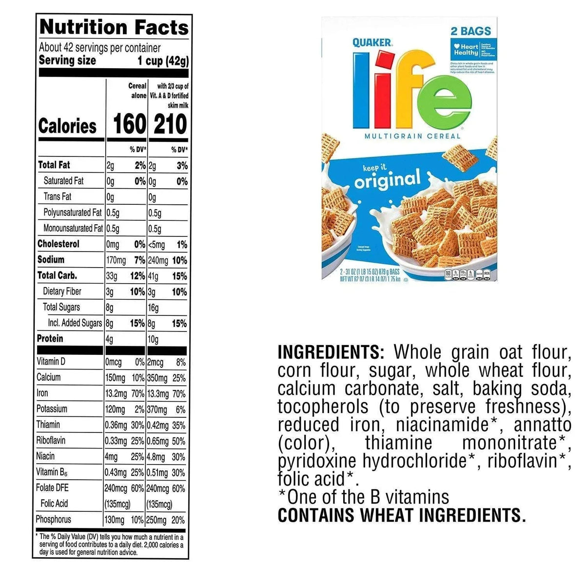 Life Multigrain Cereal, 62 oz.