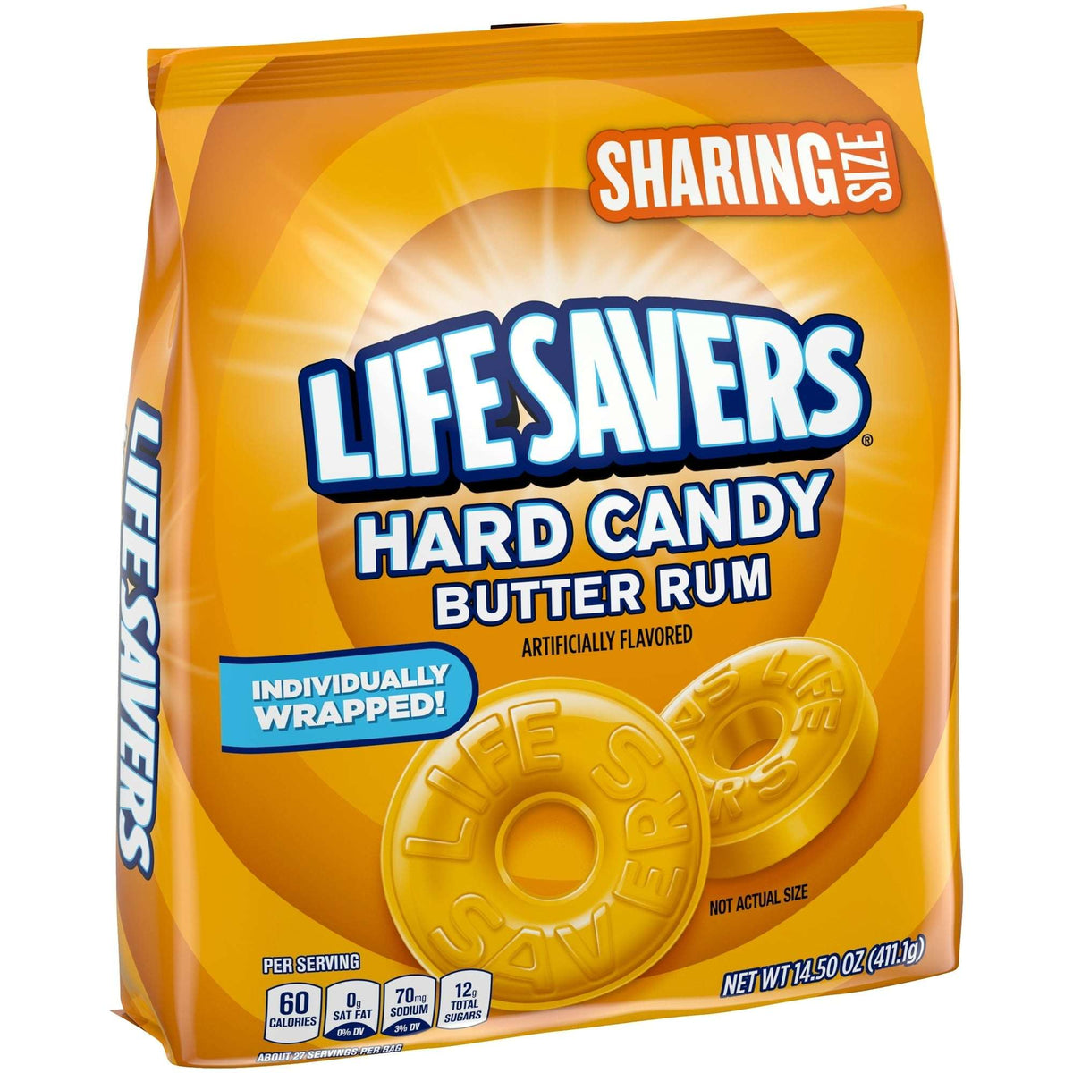 Life Savers Butter Rum Hard Candy Individually Wrapped, Sharing Size