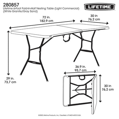 Lifetime 6-Foot Fold-In-Half Table