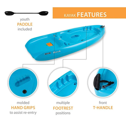 Lifetime Dash 6'6" Youth Sit-On-Top Kayak, Paddle Included