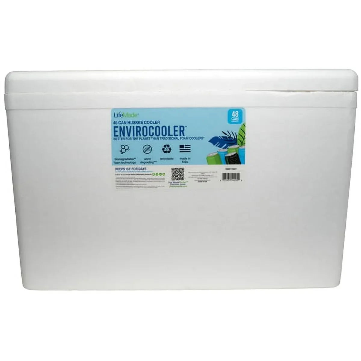 Lifoam 28Qt Envirocooler 24 Can Capacity Foam Cooler, White, 1 Count and FreezPak Small Ice Pack, 1 Count