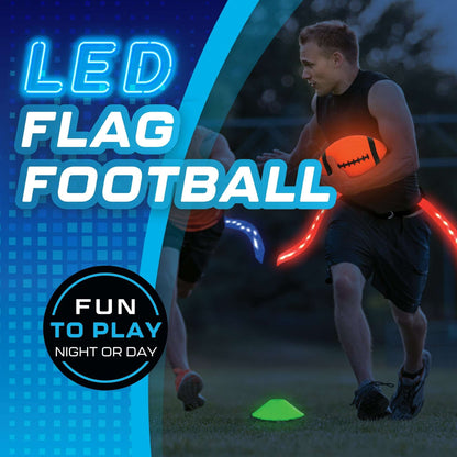 LED Flag Football, Light-Up Outdoor Sports Game, for All Ages, by MinnARK