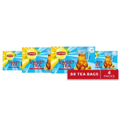 Lipton Iced Southern Sweet Tea, Gallon Size Tea Bags, Black Tea, 22 Count