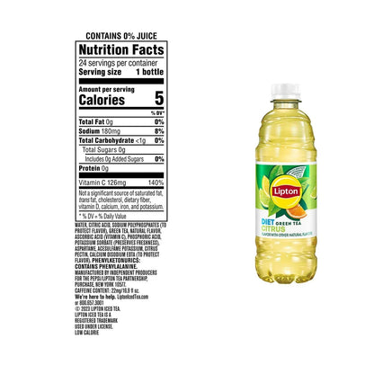 Lipton Diet Green Tea Citrus Iced Tea, 16.9 fl. oz., 24 pk.