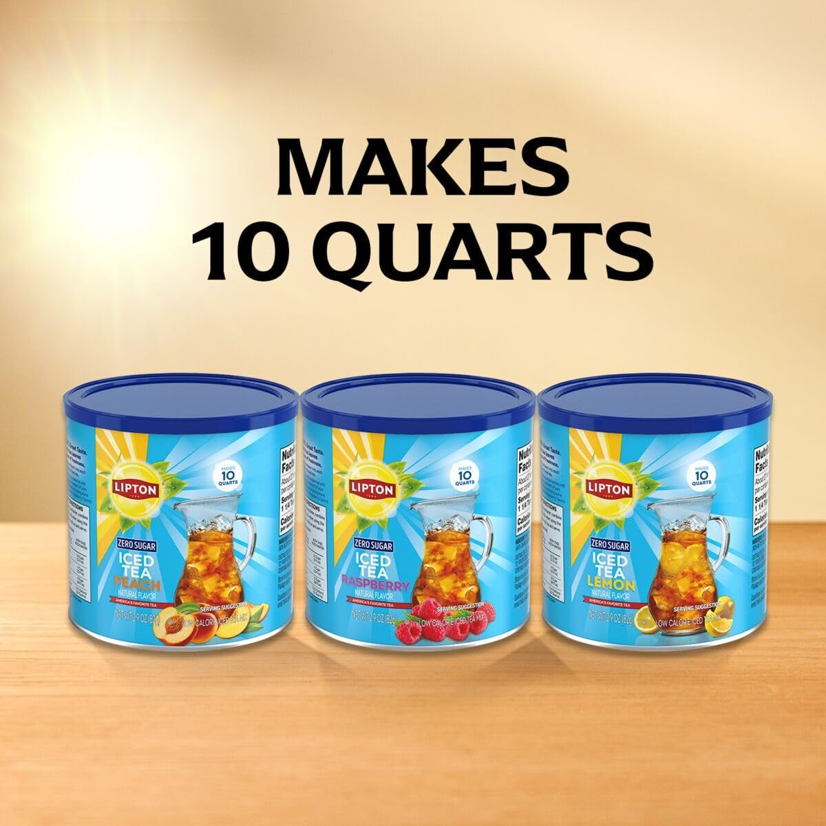 Lipton Zero Sugar Iced Tea Mix, Raspberry Flavor Black Iced Tea, Makes 10 Quarts (select size)