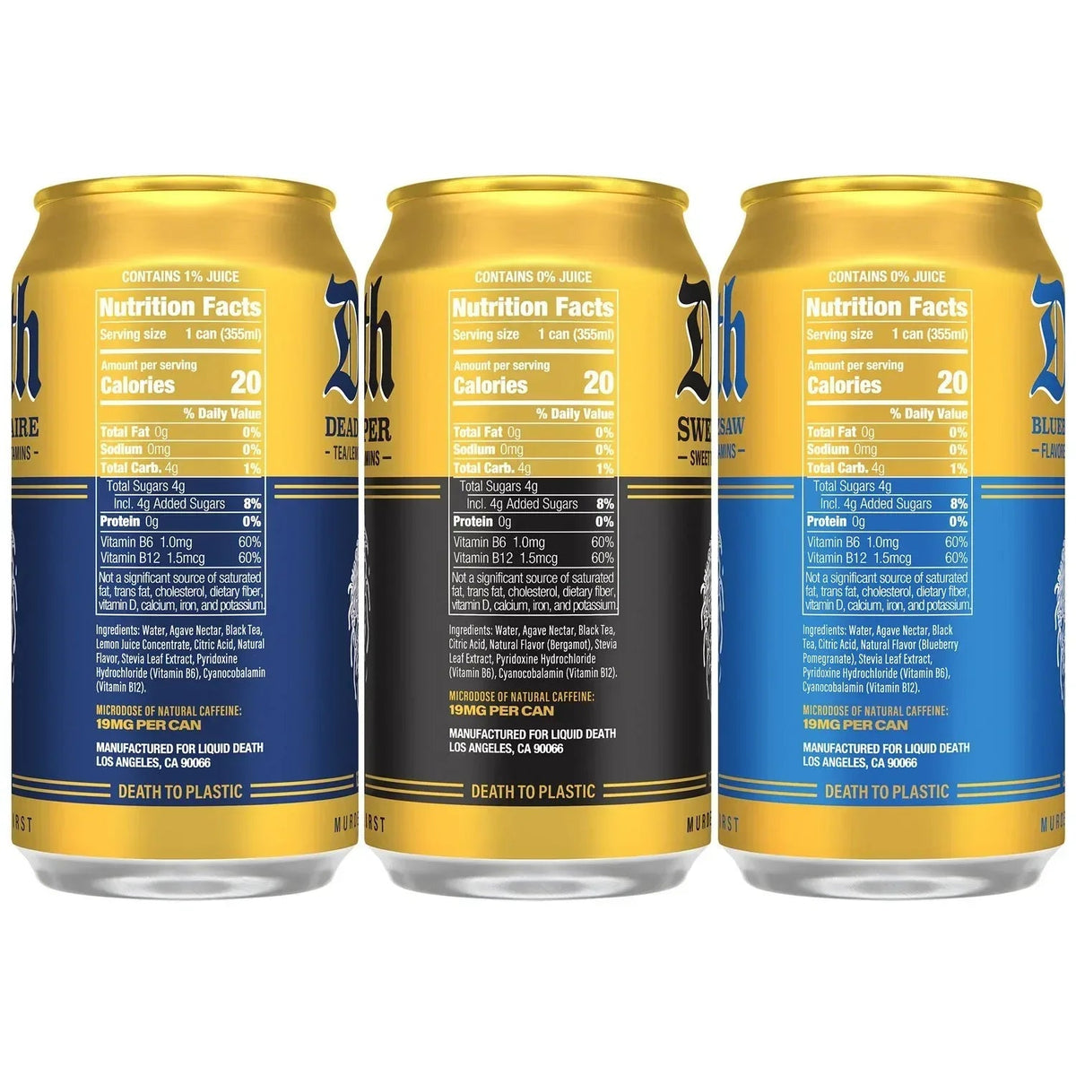 Liquid Death Flavored Iced Tea Variety Pack, 12 fl. oz., 15 pk.