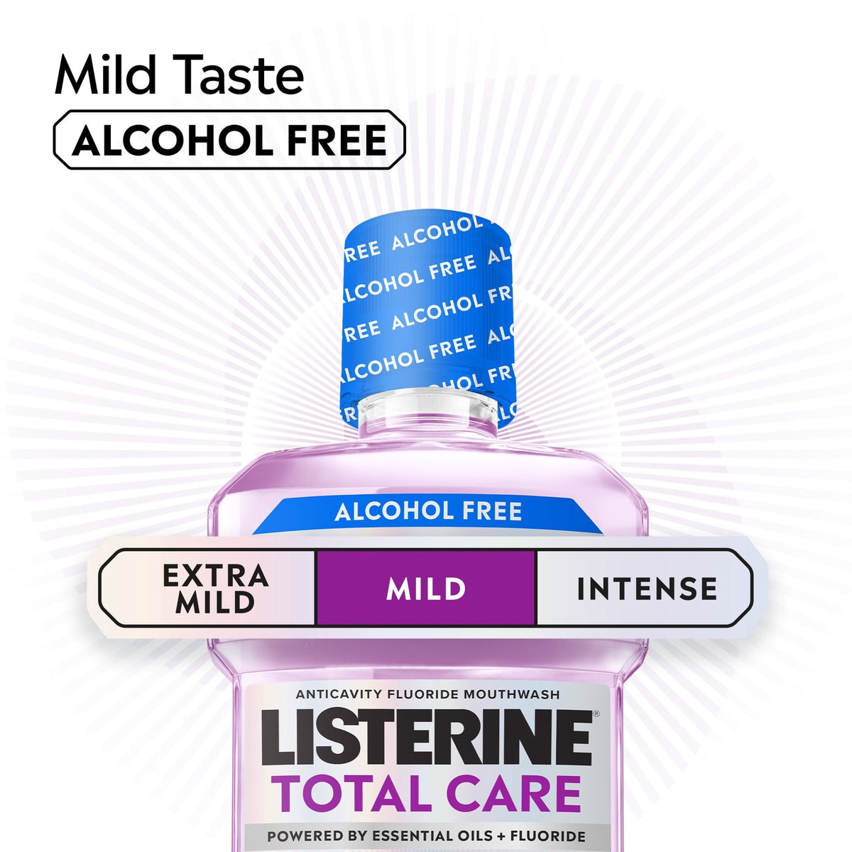 Listerine Total Care Alcohol-Free Mild Mouthwash/Mouth Rinse, Mild Mint, 500 mL (PACK OF 3 )