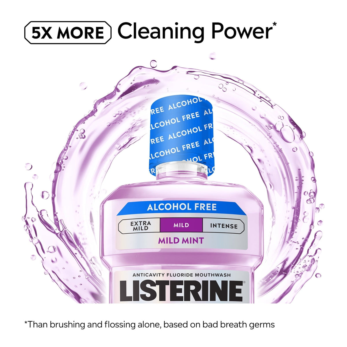 Listerine Total Care Alcohol-Free Mild Mouthwash/Mouth Rinse, Mild Mint, 500 mL (PACK OF 3 )