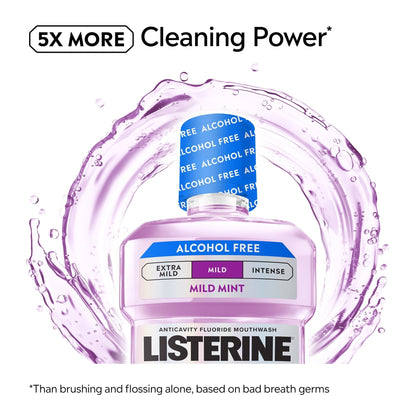 Listerine Total Care Alcohol-Free Mild Mouthwash/Mouth Rinse, Mild Mint, 500 mL (PACK OF 3 )