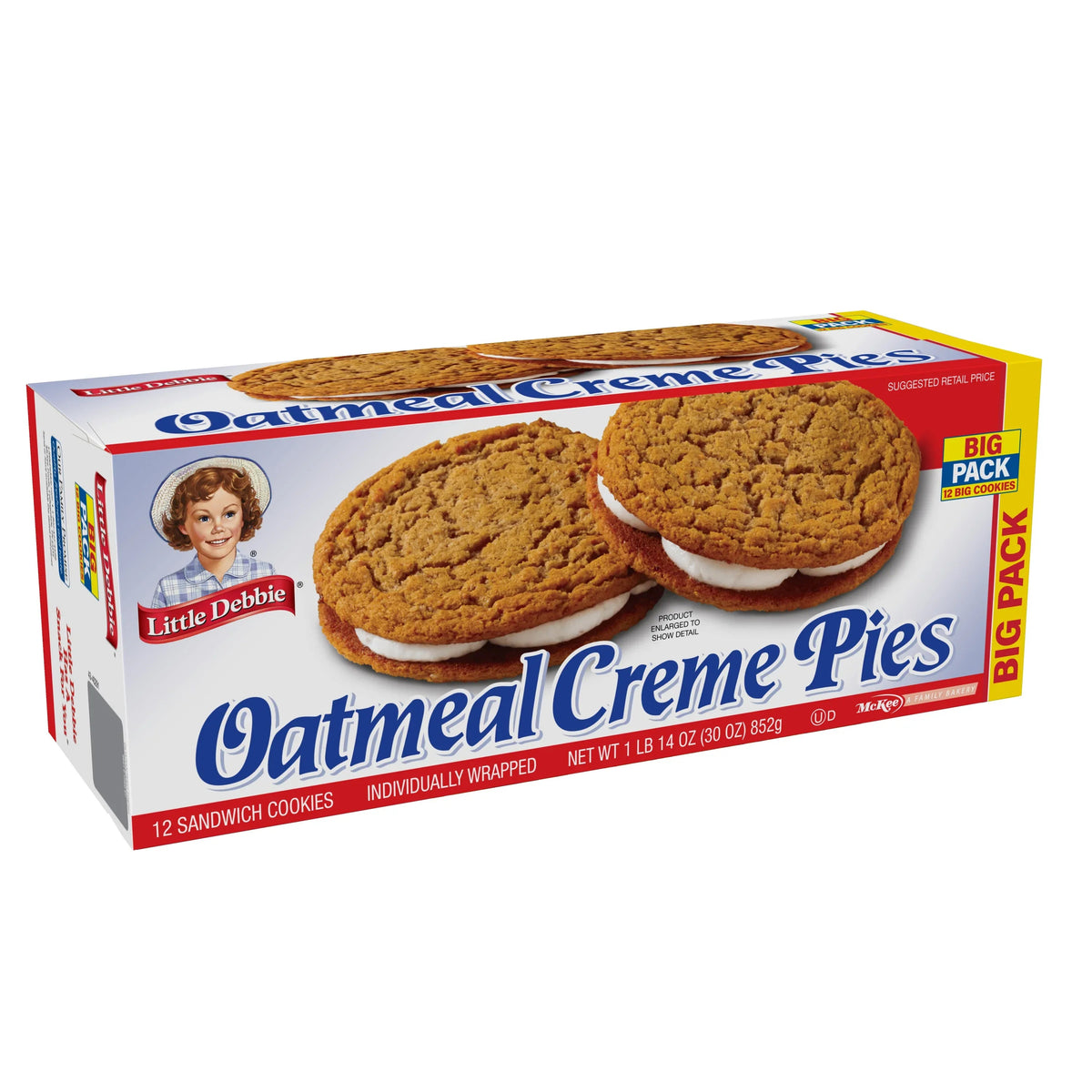 Little Debbie Big Pack Oatmeal Crème Pies, 30 oz (12 count)
