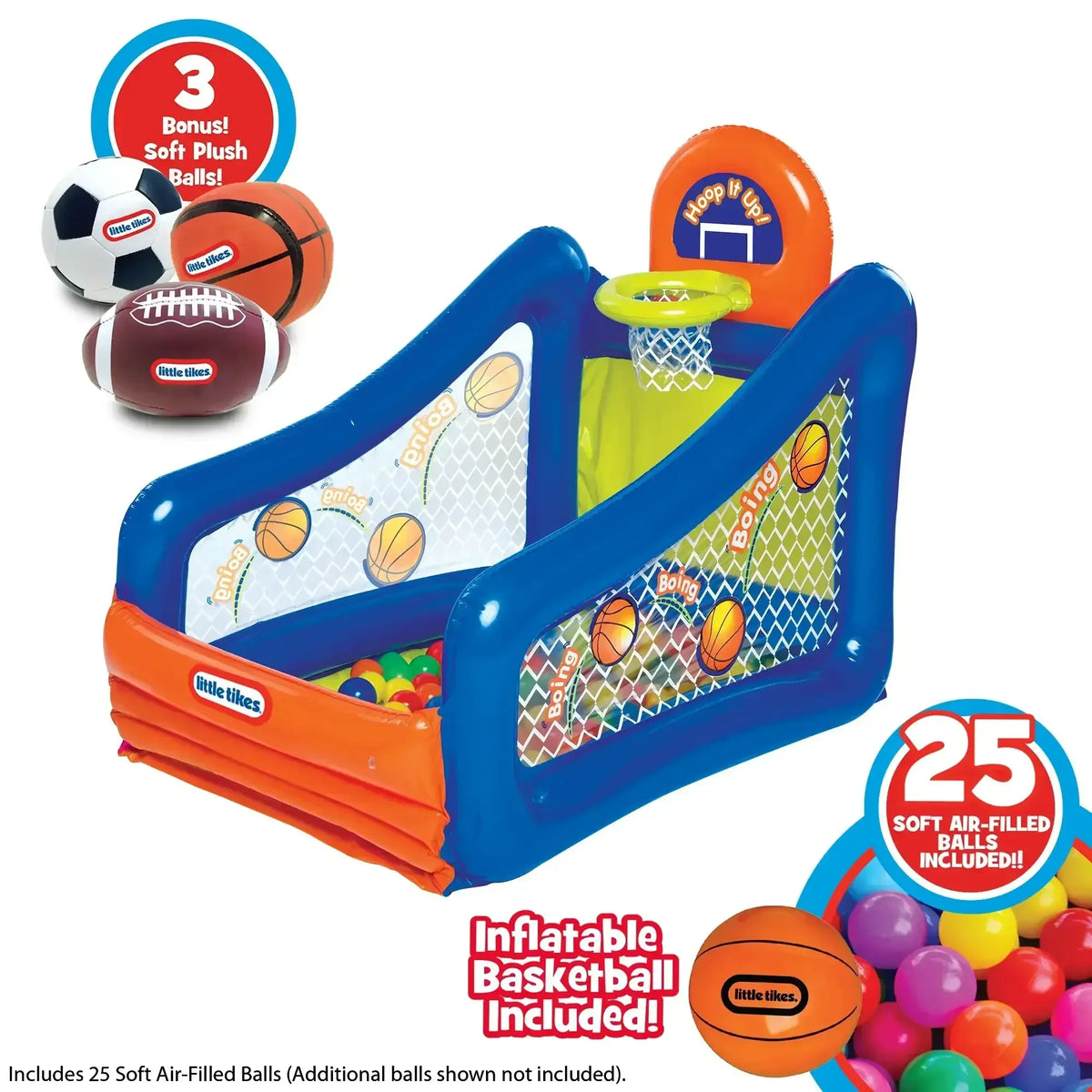 Little Tikes Hoop It Up! Play Center, 3-in-1 Sports Activity Set with 25 Balls, Indoor & Outdoor, Ages 3–6