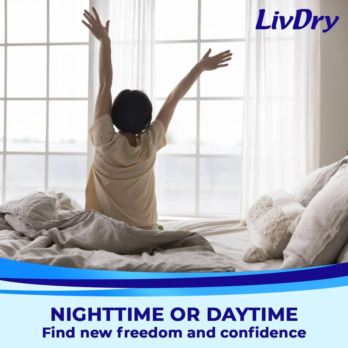 LivDry Overnight Adult Diapers for Women and Men, Max Protection Incontinence Underwear