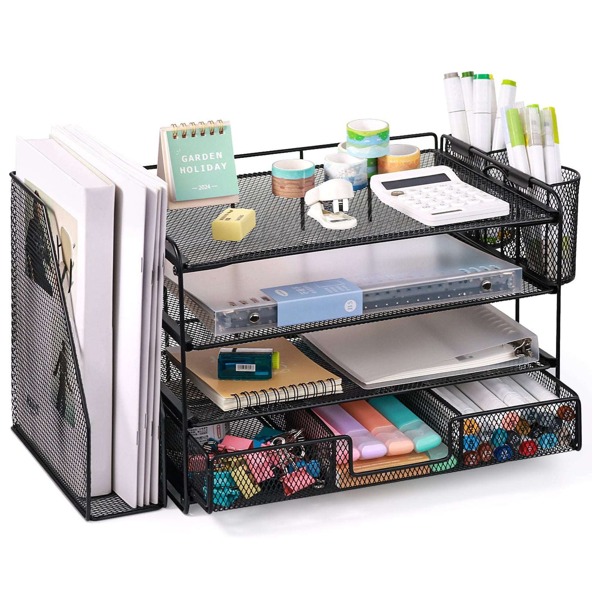 Livhil Desktop Organizer 4-Tier Desk Organizers Sets and Storage, File Organizers for Desk Drawer Organizer, Paper Organizer for Desk