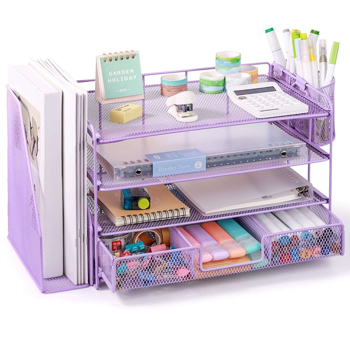 Livhil Desktop Organizer 4-Tier Desk Organizers Sets and Storage, File Organizers for Desk Drawer Organizer, Paper Organizer for Desk