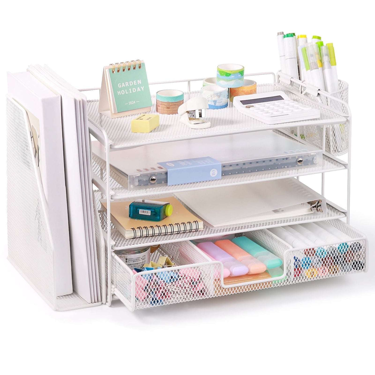 Livhil Desktop Organizer 4-Tier Desk Organizers Sets and Storage, File Organizers for Desk Drawer Organizer, Paper Organizer for Desk