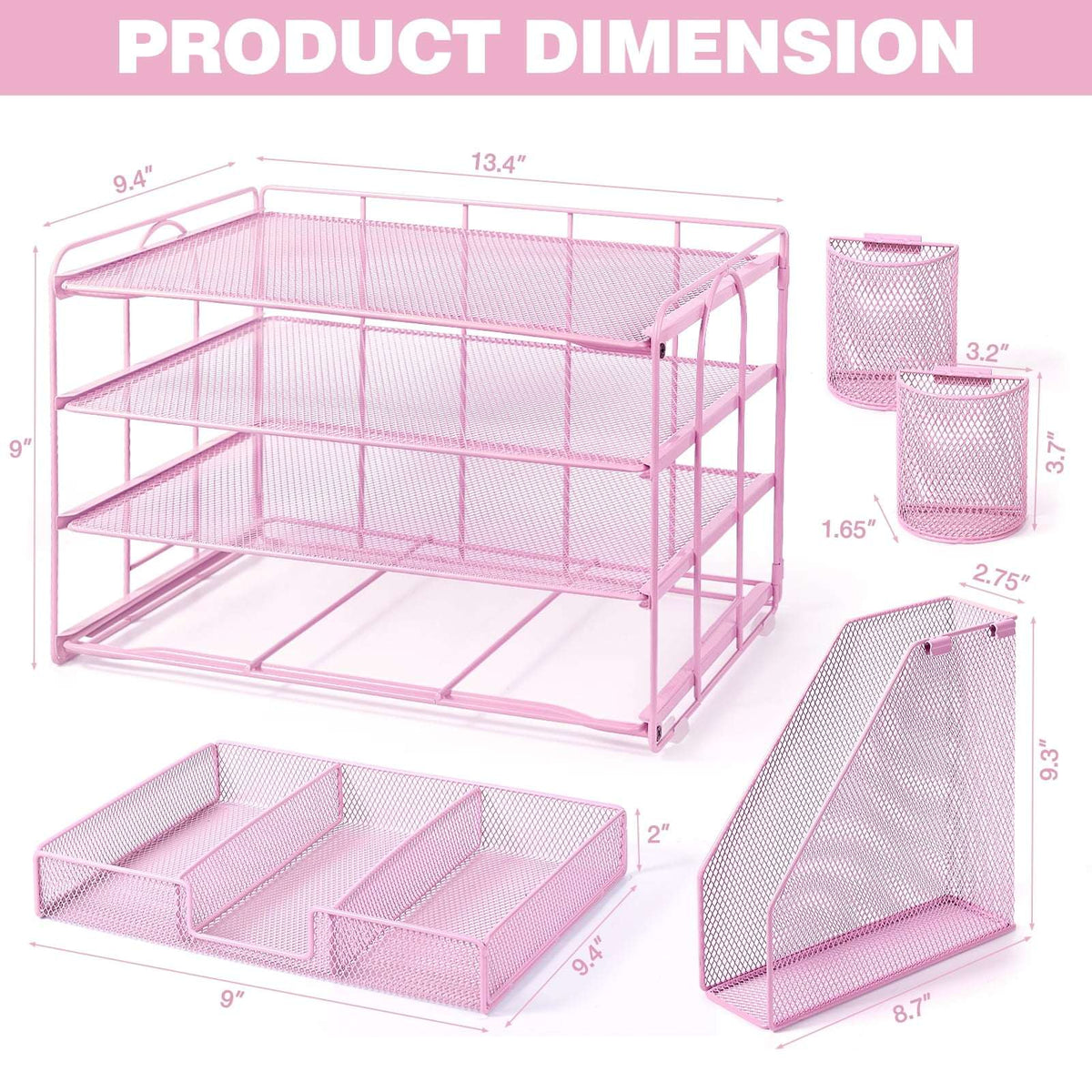 Livhil Desktop Organizer 4-Tier Desk Organizers Sets and Storage, File Organizers for Desk Drawer Organizer, Paper Organizer for Desk