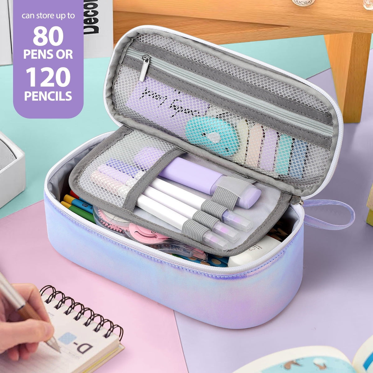 Livhil Large Pencil Pouch, Pencil Case for Girls Boys, Pencil Bag Pencil Boxes for Kids Elementary School Supplies