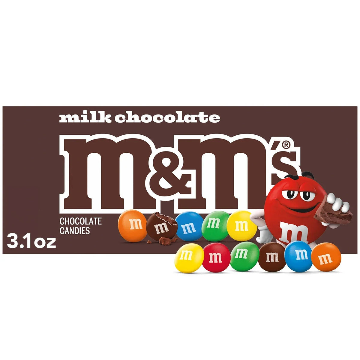 M&M'S Milk Chocolate Candy Movie Theater Box, 3.1 oz
