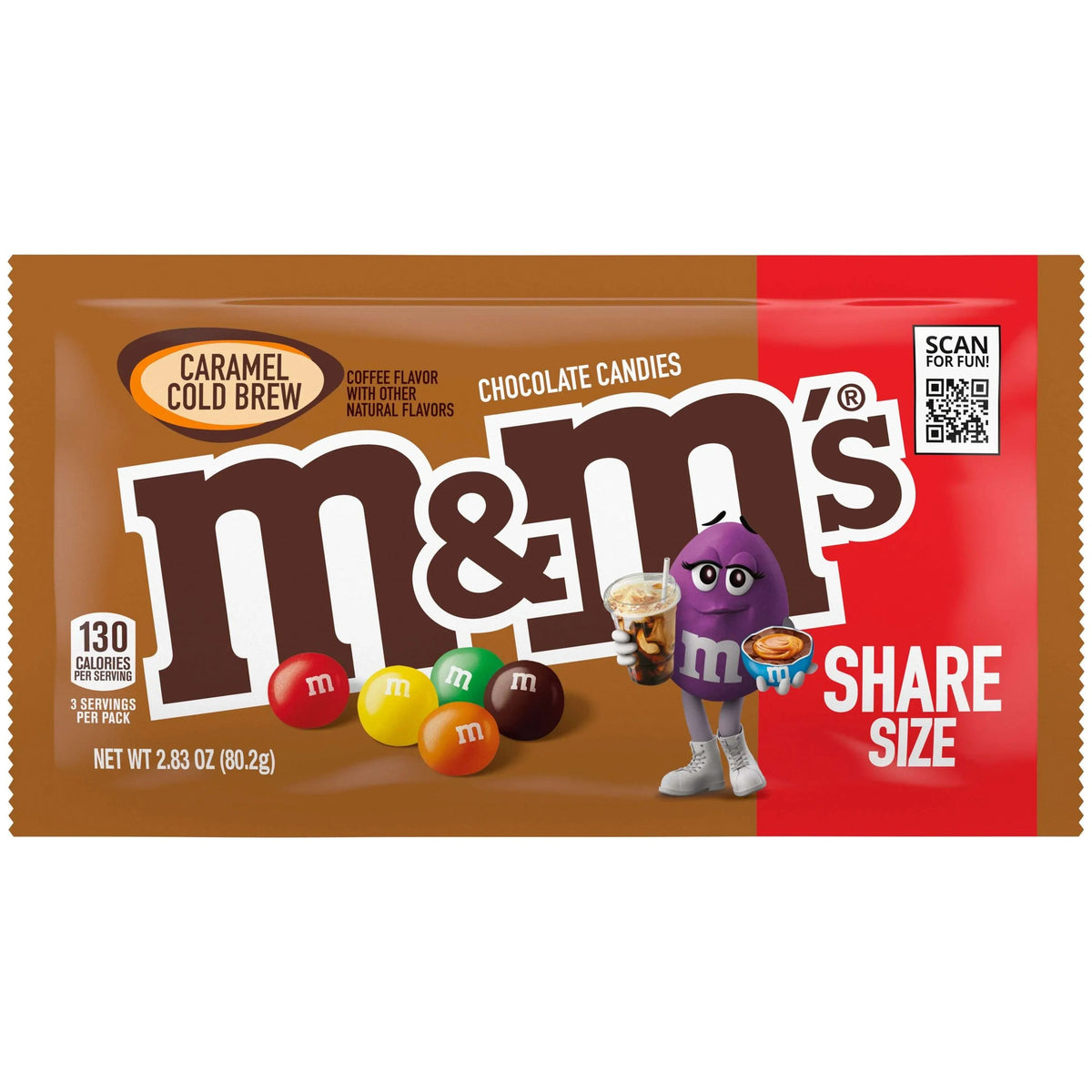 M&M's Caramel Cold Brew Milk Chocolate Candy - 1.41 oz Pack