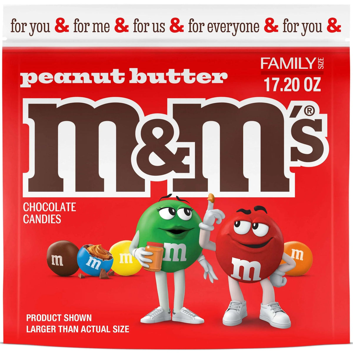 M&M's Peanut Butter Milk Chocolate Candy, Sharing Size - 9 oz Bag