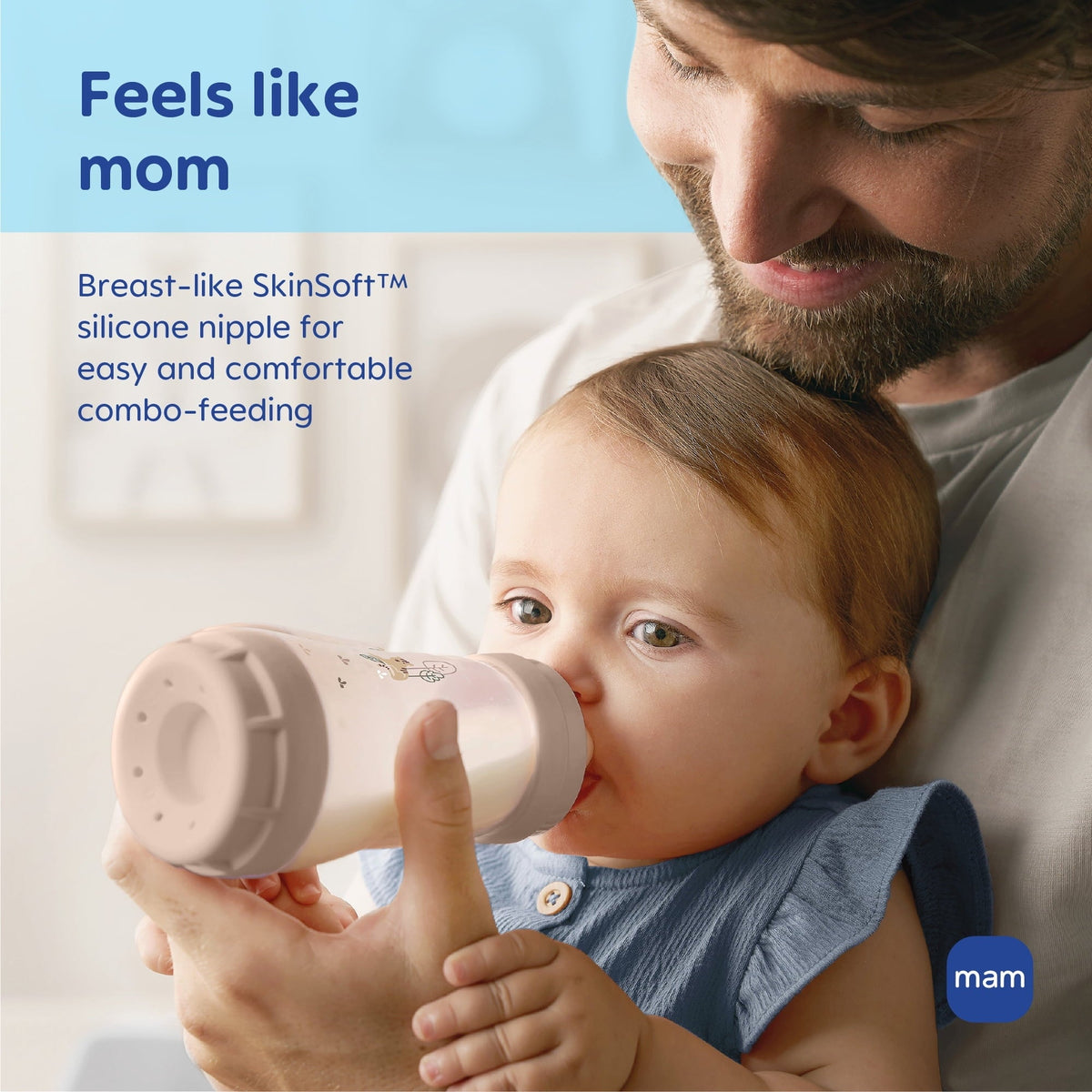 MAM Easy Start Anti-Colic Bottle 5 oz, 1 Pack- Linen