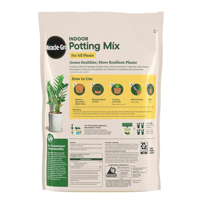 Miracle-Gro Indoor Potting Mix for All Plants, Use with Houseplants and More