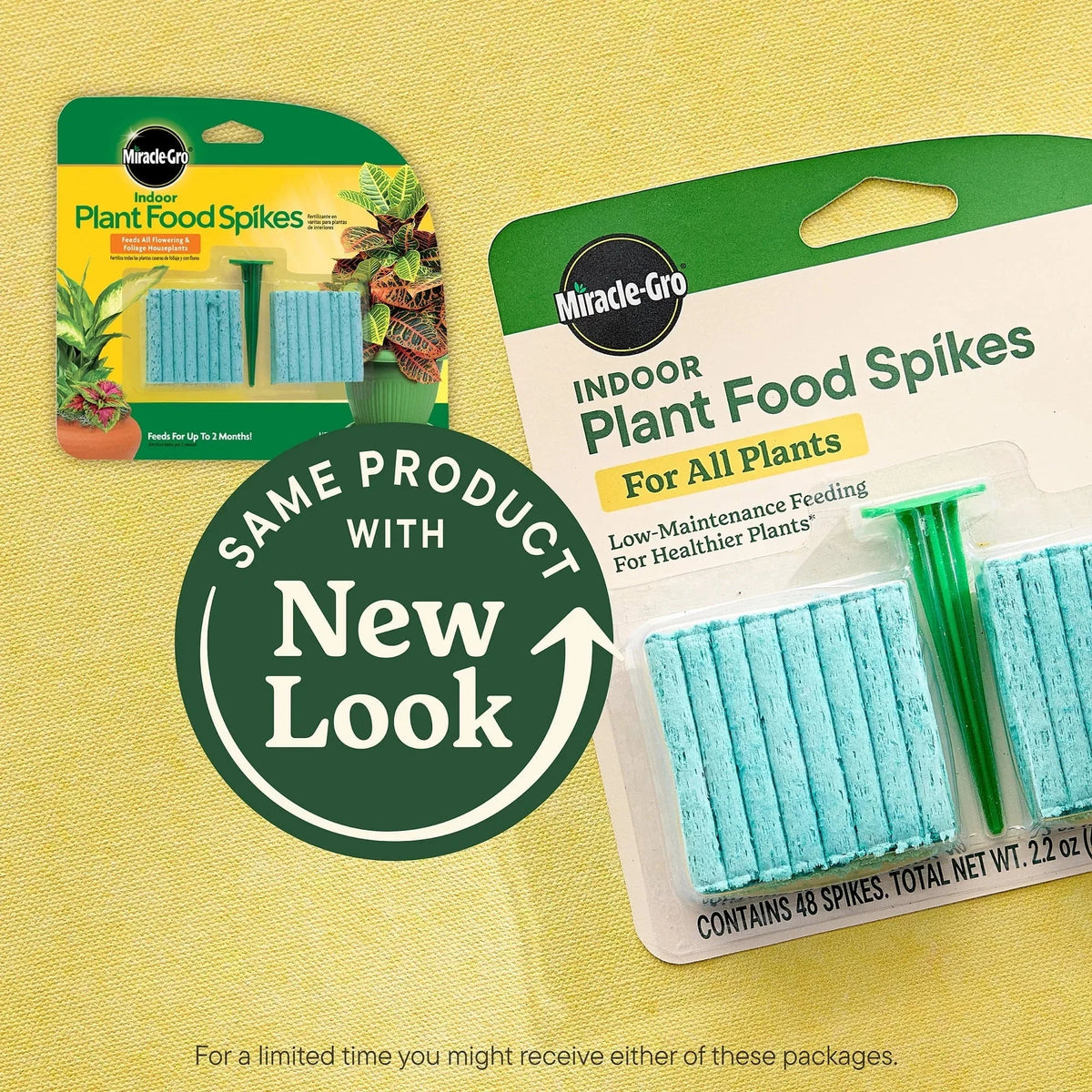 Miracle-Gro Indoor Plant Food Spikes for All Plants, For Houseplants and More, 48 spikes