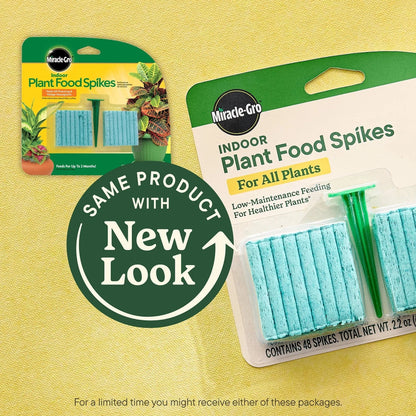 Miracle-Gro Indoor Plant Food Spikes for All Plants, For Houseplants and More, 48 spikes