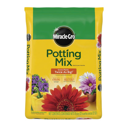 Miracle-Gro Potting Mix, For Indoor or Outdoor Potted Plants, Flowers, Shrubs, 8 qt.
