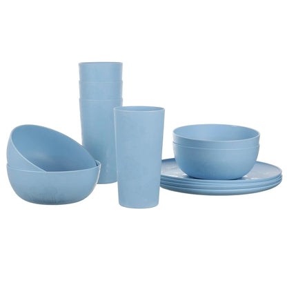 Mainstays 12-Piece Plastic Etched Holly Dinnerware Set, Green