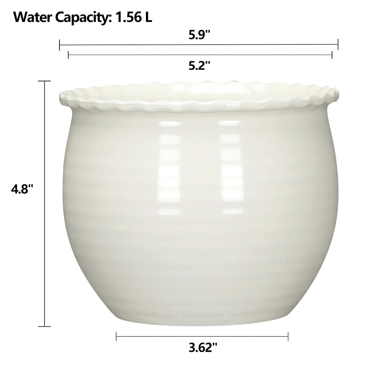 Mainstays Brooke Round Vanilla Dream 100% Recycled Resin Planter