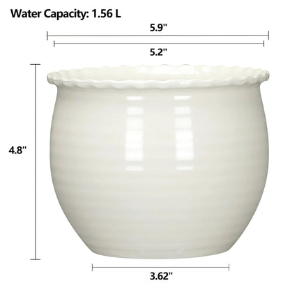 Mainstays Brooke Round Vanilla Dream 100% Recycled Resin Planter