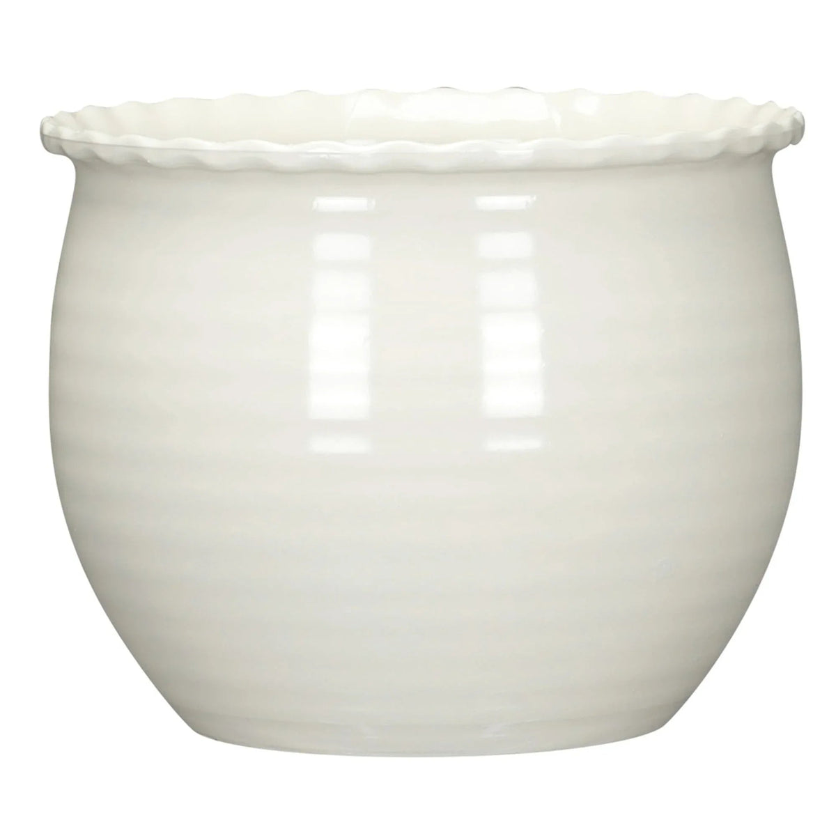 Mainstays Brooke Round Vanilla Dream 100% Recycled Resin Planter