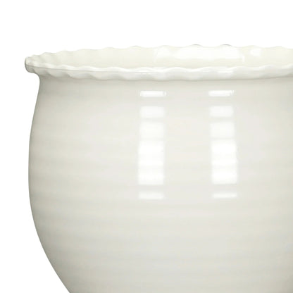 Mainstays Brooke Round Vanilla Dream 100% Recycled Resin Planter