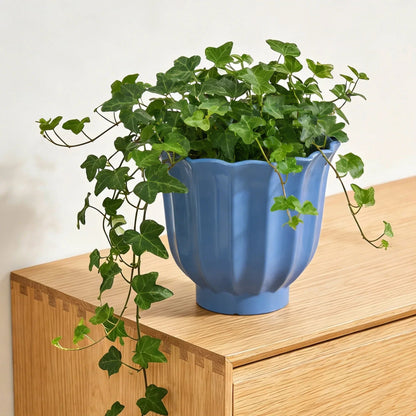 Mainstays Lillian Round Blue Paradise 100% Recycled Resin Planter