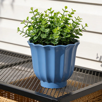 Mainstays Lillian Round Blue Paradise 100% Recycled Resin Planter