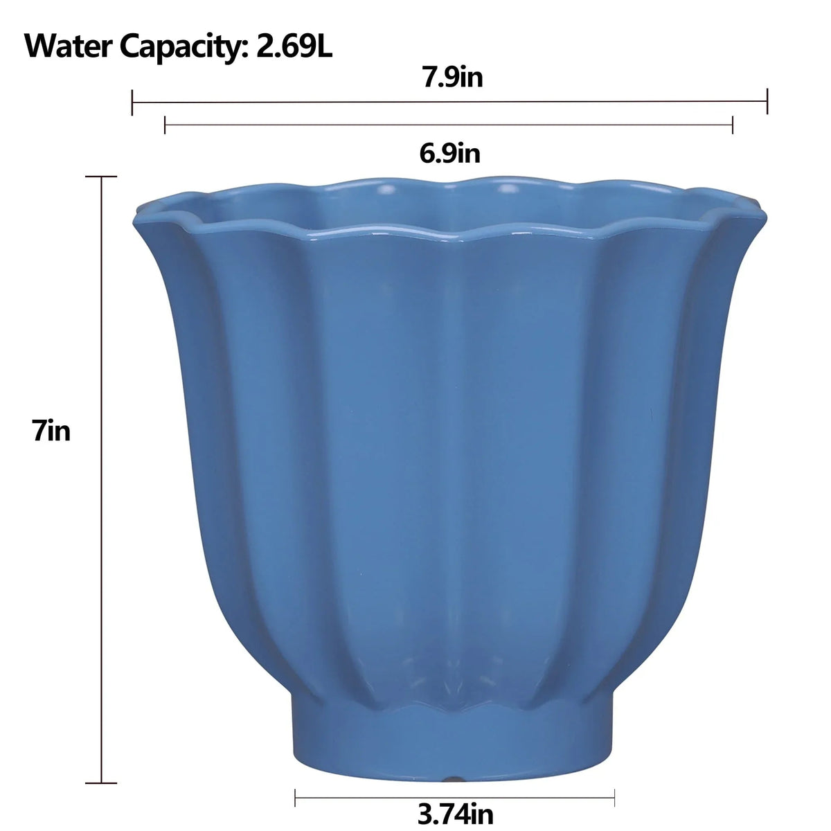Mainstays Lillian Round Blue Paradise 100% Recycled Resin Planter