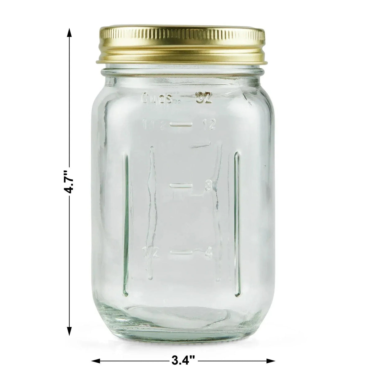 Mainstays Mason Jars, Regular Mouth Half Pint Canning Jars with Lids and Rings, 12-Pack Small Glass Jars for Home Canning and Preserving