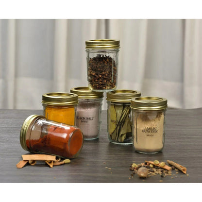 Mainstays Mason Jars, Regular Mouth Half Pint Canning Jars with Lids and Rings, 12-Pack Small Glass Jars for Home Canning and Preserving