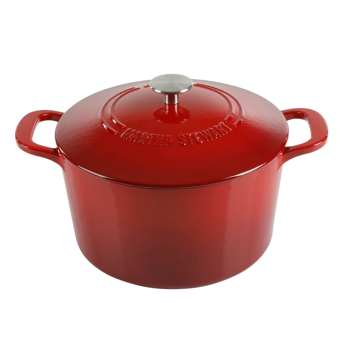 Martha Stewart Everyday Eastwick 7 Quart Enamel on Cast Iron Dutch Oven Taupe