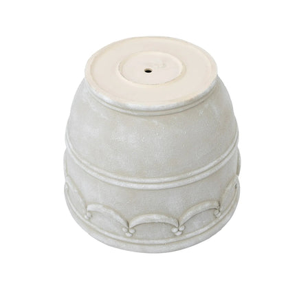 My Texas House Ceramic Retro Planter, Wave Embossed, Cream