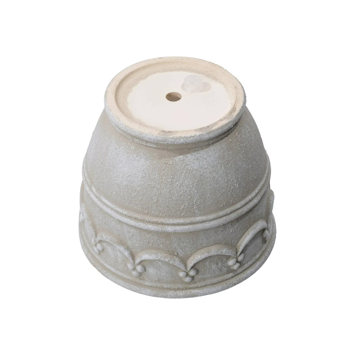 My Texas House Ceramic Retro Planter, Wave Embossed, Cream