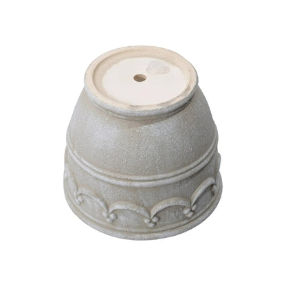 My Texas House Ceramic Retro Planter, Wave Embossed, Cream