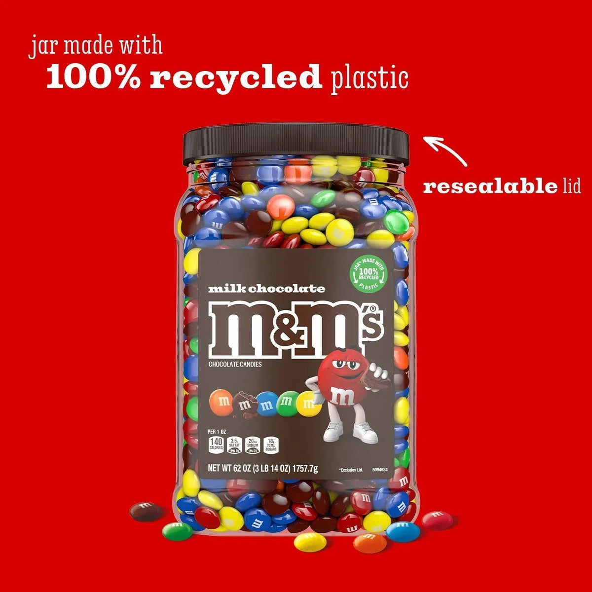 M&M'S Milk Chocolate Candy, 62 oz.