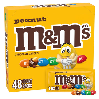 M&M'S Peanut Milk Chocolate Candy, 1.74 oz., 48 pk.