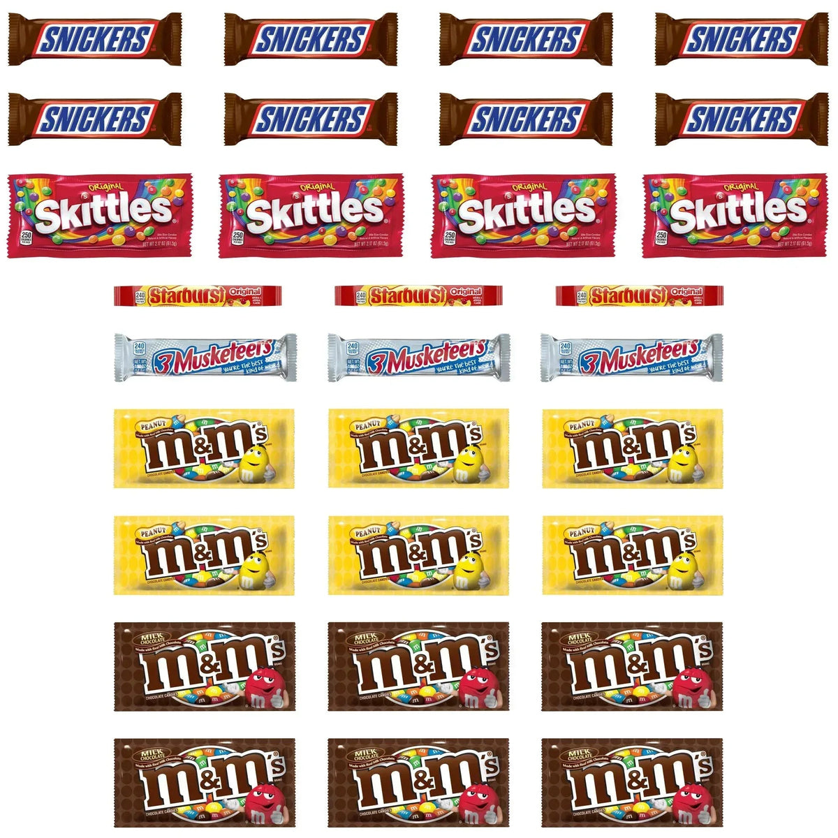 M&M's, Skittles and More Candy Bars, Variety Pack, Full Size, 30-count