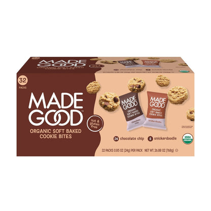 MadeGood Soft Baked Cookie Bites Variety Pack, 0.85 oz., 32 pk.